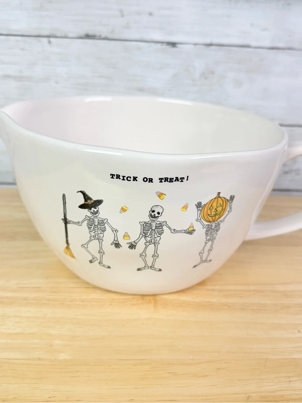 Rae Dunn Halloween 'Trick or Treat' Skeleton Mixing Bowl